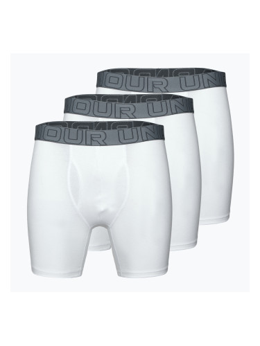 Under Armour Perf Cotton 6" мъжки боксерки 3 чифта бяло/черно