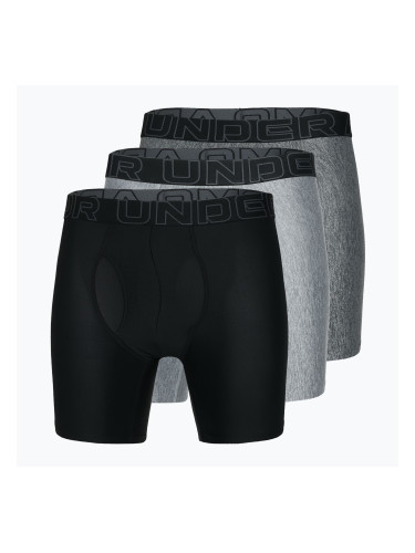 Мъжки боксерки Under Armour Perf Tech 6in 3 чифта сиви