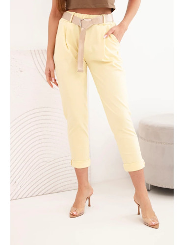 Панталон Kesi Włoski Punto с колан в жълто