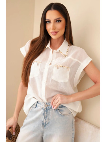 Дамска риза Kesi с декоративна яка