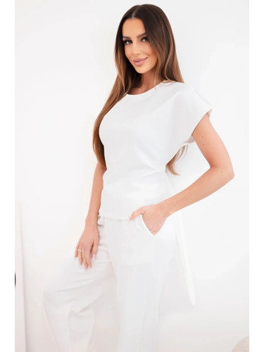 Дамски комплект Kesi Włoski с къс ръкав и широки панталони