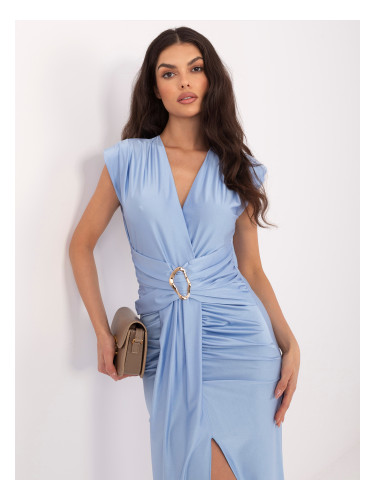 Светлосиня рокля без ръкави