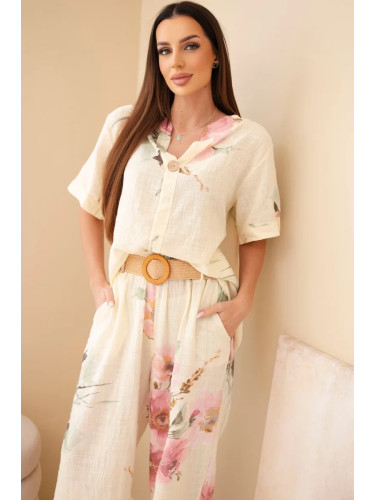 Дамски памучен комплект Kesi Włoski в жълто