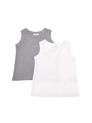 Trendyol White-Grey 2-Pack Boy's Basic Knitted Singlet