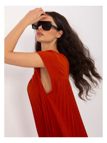 Оранжева коктейлна рокля