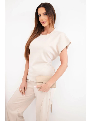 Дамски комплект Kesi с топ и широки панталони