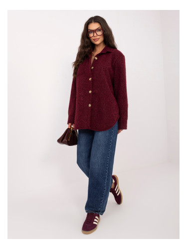 Бордо дънково яке-риза