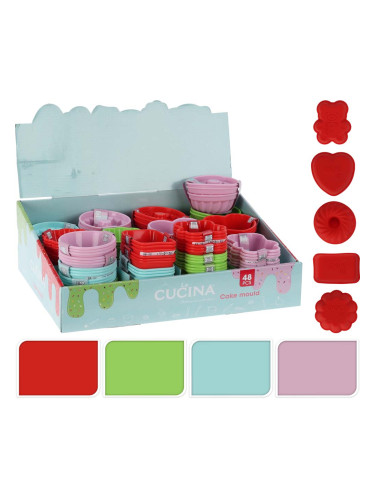 СИЛИКОНОВИ ФОРМИЧКИ ЗА 3 БР. МЪФИНИ АСОРТИ