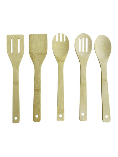 СЕТ 5 БР. БАМБУКОВИ ПРИБОРИ ЗА ГОТВЕНЕ