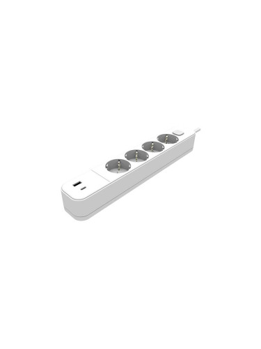 РАЗКЛОНИТЕЛ С 4 ГНЕЗДА И USB С ШАЛТЕР 1.5М КАБЕЛ