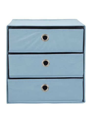 МОНА КУТИЯ КВАДРАТ ЗА СЪХРАНЕНИЕС 3 ЧЕКМЕДЖЕТА 32/31,5/32 h СВЕТЛОСИНЯ