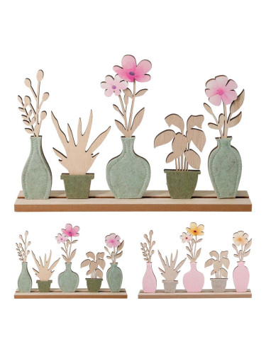 ВЕЛИКДЕНСКА ДЕКОРАЦИЯ ЦВЕТЯ НА ДЪРВЕНА ОСНОВА