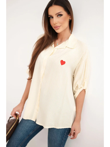 Дамска вискозна риза с дантелени ръкави