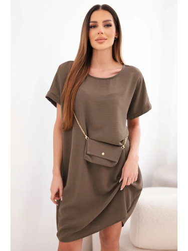 Дамска рокля с къс ръкав и чанта Kesi Włoski