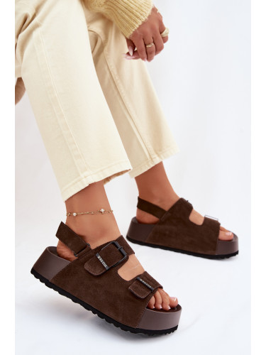 Дамски велурени сандали на платформа Big Star