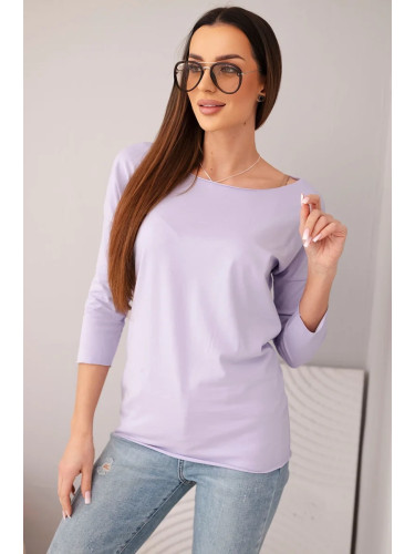 Дамска блуза Kesi с деколте лодка, светло лилава