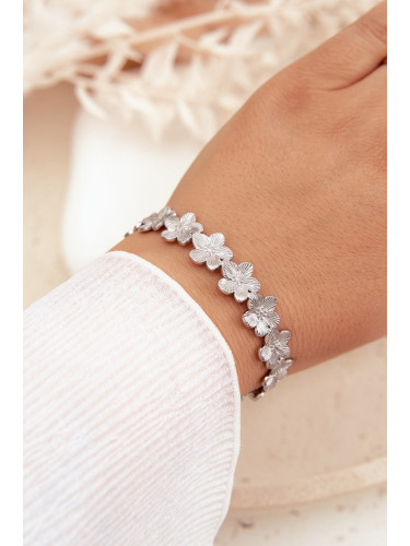 Дамска гривна от неръждаема стомана с цветя