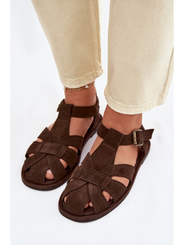 Дамски сандали от естествен велур Big Star