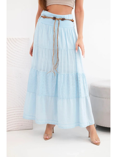 Макси памучна пола с бродерия