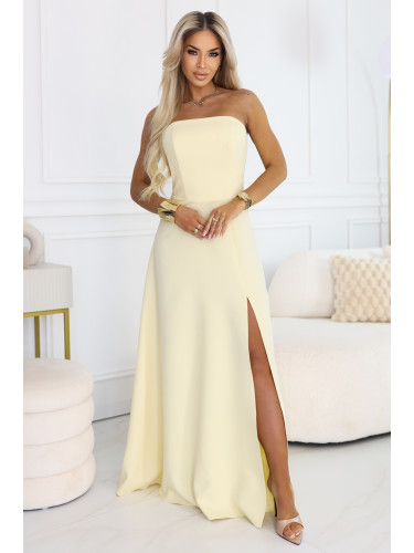 Макси рокля Елара с корсет и цепка, жълта