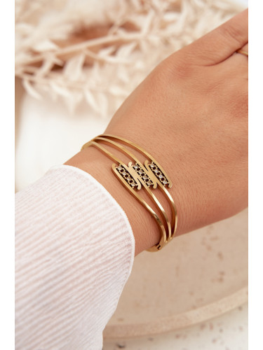 Дамска стоманена гривна с циркони