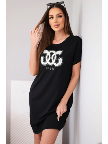 Оувърсайз рокля с къс ръкав и щампа Kesi