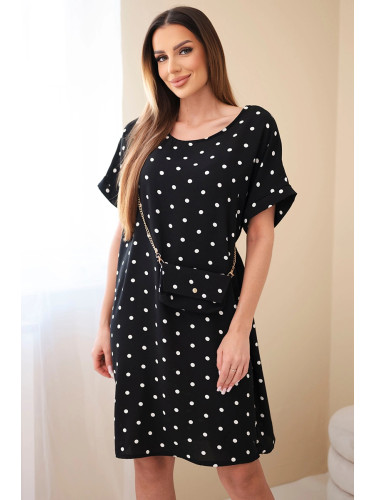 Дамска рокля на точки Kesi с чанта