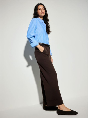 Mohito - Панталон с колан - тъмно кафяво