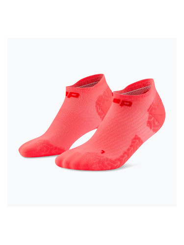 Мъжки компресионни чорапи CEP Ultralight No Show 4.0 neon coral/red