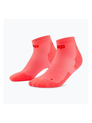 Мъжки компресионни чорапи CEP Ultralight Low Cut 4.0 neon coral/red