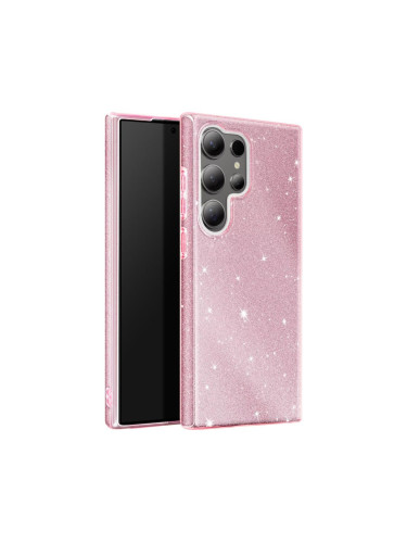 Силиконов кейс bSmart Glitter 3в1 за Samsung Galaxy S26 Ultra розов