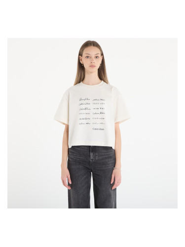 Тениска Calvin Klein Jeans Ss Cropped Boxy Grap Tee White L