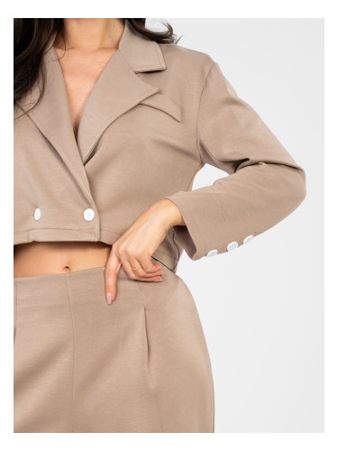 Тъмно бежово сако с копчета