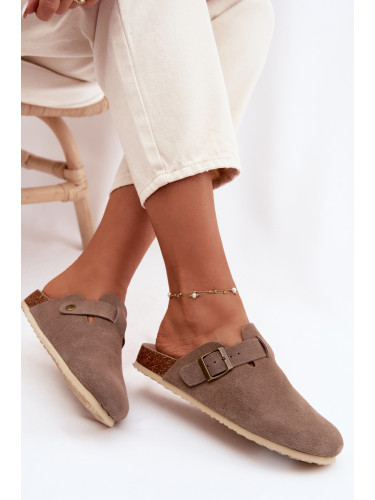 Дамски чехли Vinceza от естествен велур