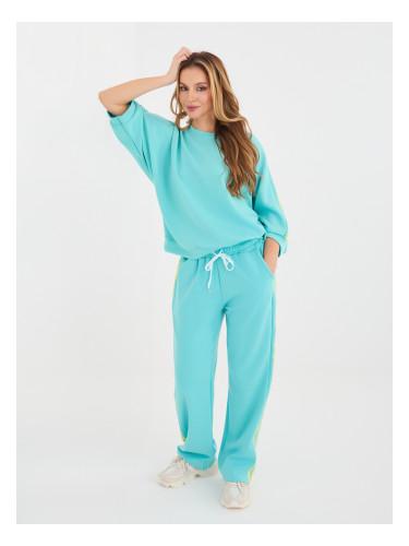 Оувърсайз тюркоазен суитчър