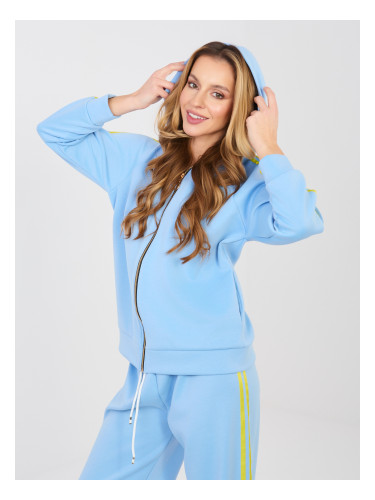 Светлосин суичър с цип