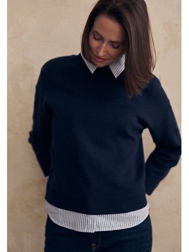 Син поло с вискоза LENZING™ ECOVERO™