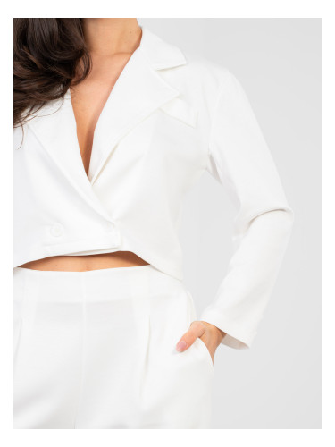 Двуредно сако в екрю