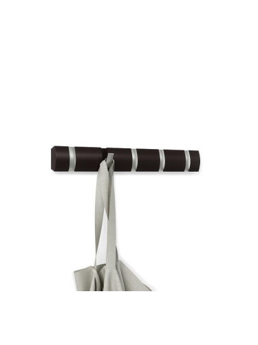 Закачалка за стена UMBRA FLIP с 5 бр. куки - цвят еспресо