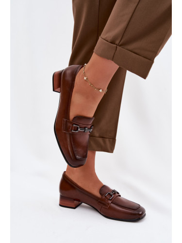 Дамски кожени обувки с декорация Vinceza