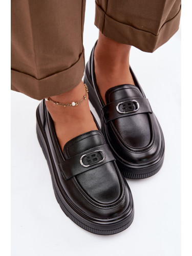 Дамски кожени мокасини на платформа Vinceza