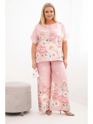 Комплект Kesi за жени с блуза и панталон с флорален принт