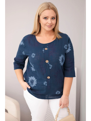 Дамска блуза Kesi с големи размери и къс ръкав