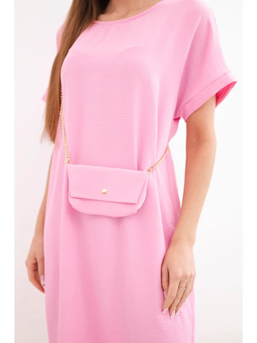 Дамска рокля с къс ръкав и чанта