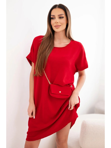 Дамска рокля с къс ръкав и чанта Kesi