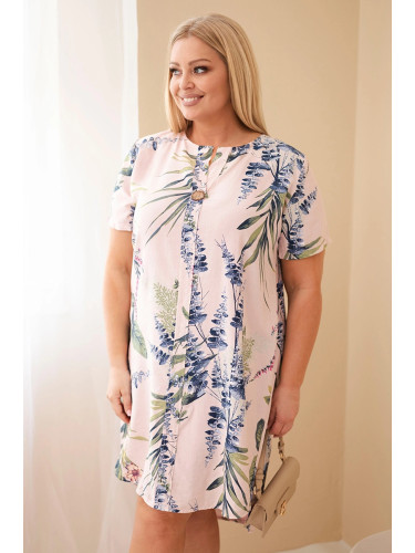 Рокля с къс ръкав с големи размери Kesi Włoski