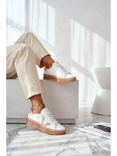 Дамски кожени маратонки на платформата Vinceza