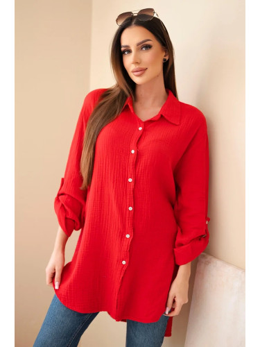 Муселинена риза Kesi Włoski с големи размери в светло бордо