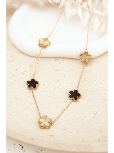 Колие с листа от детелина Glam Chic