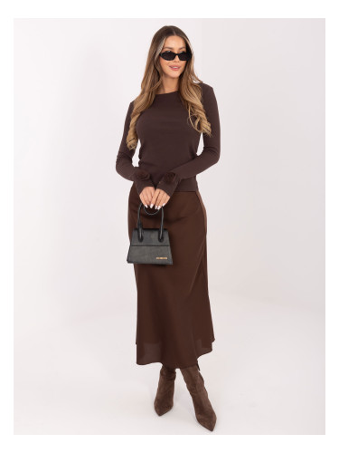 Тъмнокафява блуза на райета